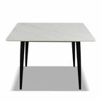 Table rectangulaire effet marbre blanc 120x75H cm Brot