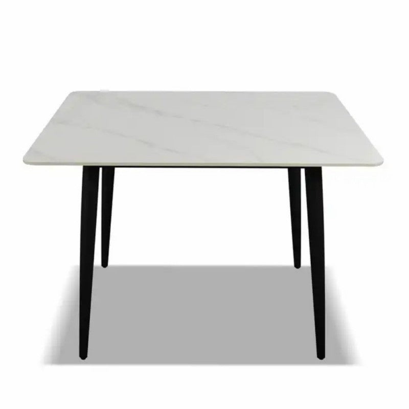 Table rectangulaire effet marbre blanc 120x75H cm Brot