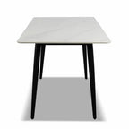 Table rectangulaire effet marbre blanc 120x75H cm Brot