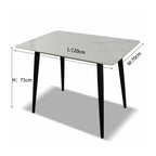 Table rectangulaire effet marbre blanc 120x75H cm Brot