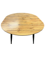 Tavolo rotondo 120x120 cm allungabile colore rovere con gambe nere - Cordelia