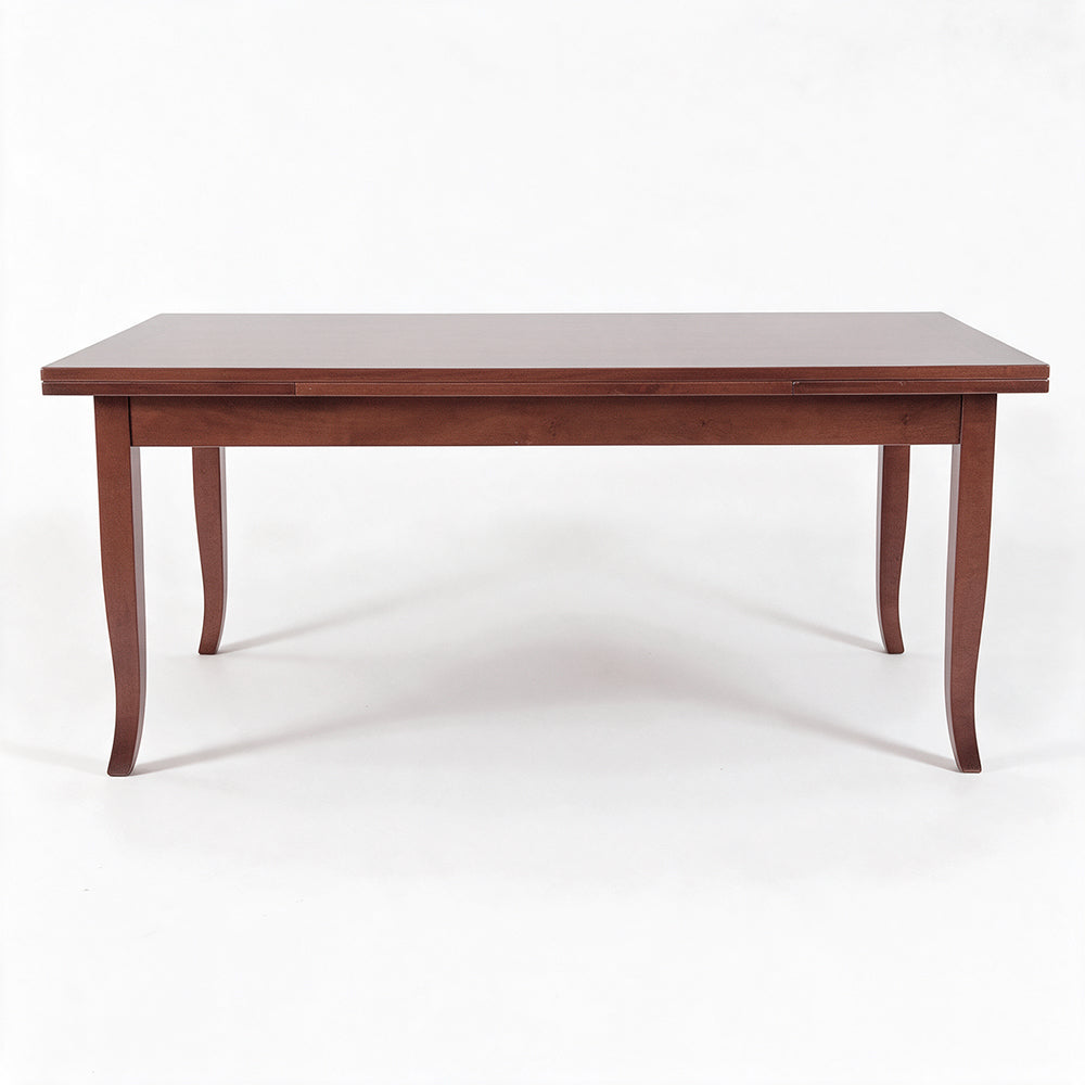 Tavolo rettangolare allungabile 140x80 cm in legno massello colore noce - Verona