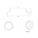 Riduzione tonda da 150 mm a 125 mm per tubo aspirazione cappa BVRID150