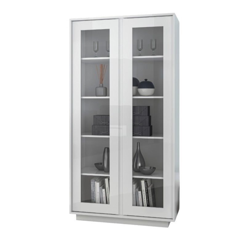 Vetrina 2 ante bianco lucido Ice 92x43x179H