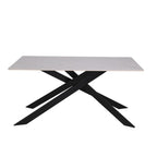 Tavolo rettangolare Star piano ceramica effetto marmo bianco lucido