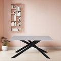 Tavolo rettangolare Star piano ceramica effetto marmo bianco lucido