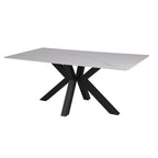 Tavolo Solid piano ceramica effetto marmo bianco lucido 180x90 cm.