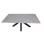 Tavolo Solid piano ceramica effetto marmo bianco lucido 180x90 cm.