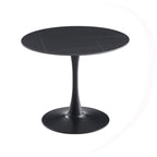 Tavolo rotondo Dot piano ceramica effetto marmo nero e oro