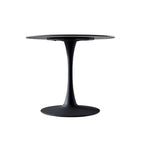 Tavolo rotondo Dot piano ceramica effetto marmo nero e oro