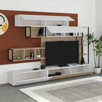 Parete attrezzata 260 cm. Tronador colore bianco e rovere