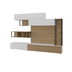 Parete attrezzata 260 cm. Tronador colore bianco e rovere