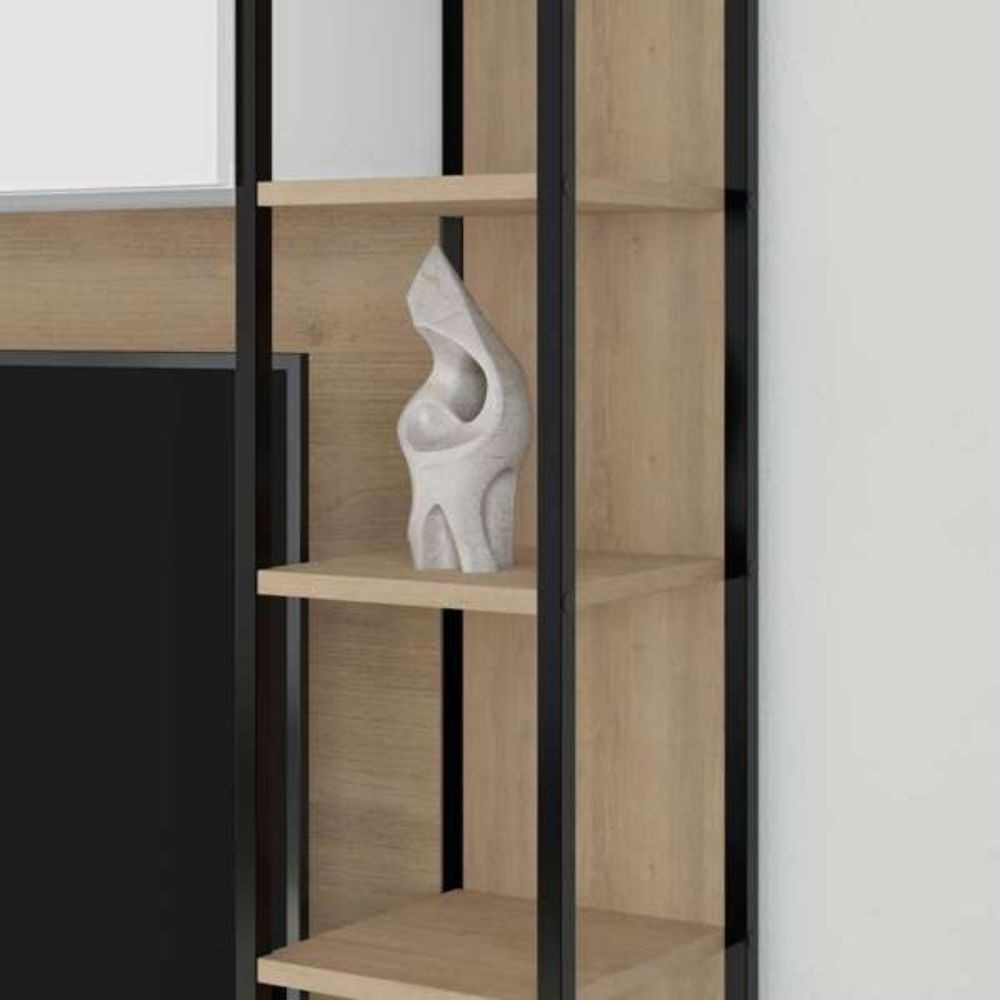 Parete attrezzata 260 cm. Tronador colore bianco e rovere