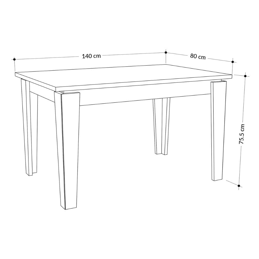 Tavolo rettangolare bianco 140x80 allungabile a 190 cm Tolmen