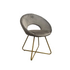 Lot de 2 fauteuils de salon Etere velours gris et pieds or