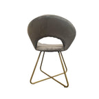 Lot de 2 fauteuils de salon Etere velours gris et pieds or
