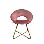 Lot de 2 fauteuils de salon Etere velours rose et pieds dorés