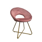 Lot de 2 fauteuils de salon Etere velours rose et pieds dorés