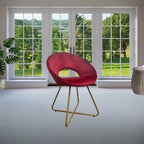 Set 2 poltroncine da salotto Etere velluto rosso e gambe oro