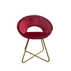 Set mit 2 Sesseln Etere, roter Samt und goldene Beine