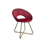 Set mit 2 Sesseln Etere, roter Samt und goldene Beine