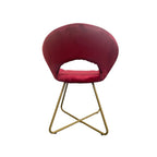 Set mit 2 Sesseln Etere, roter Samt und goldene Beine