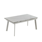 Tavolo allungabile in ceramica colore bianco puro e gambe metallo nere 160x90 cm - Presena