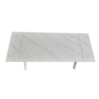 Tavolo allungabile in ceramica colore bianco puro e gambe metallo nere 160x90 cm - Presena