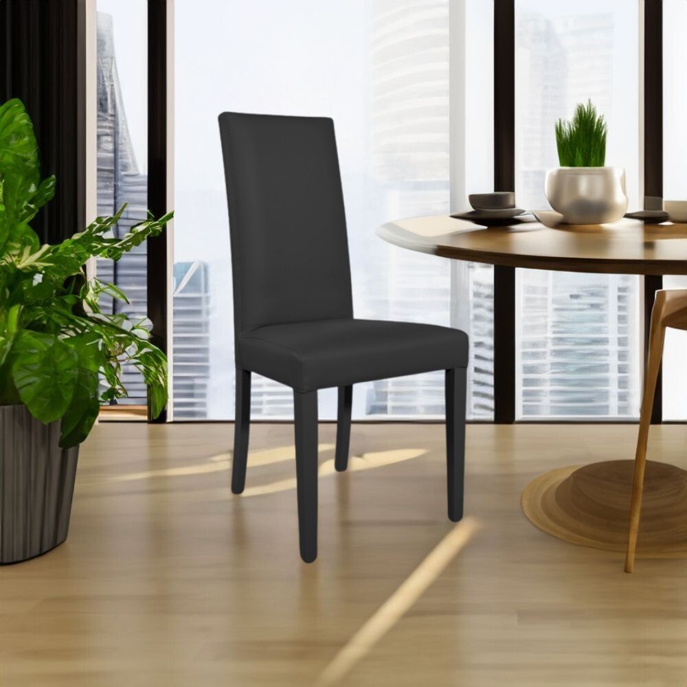 Sedia ecopelle Nancy colore nero