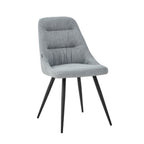 Sedia imbottita Cascade tessuto colore grigio chiaro e gambe in metallo nero