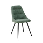 Sedia imbottita Cascade tessuto colore verde e gambe in metallo nero