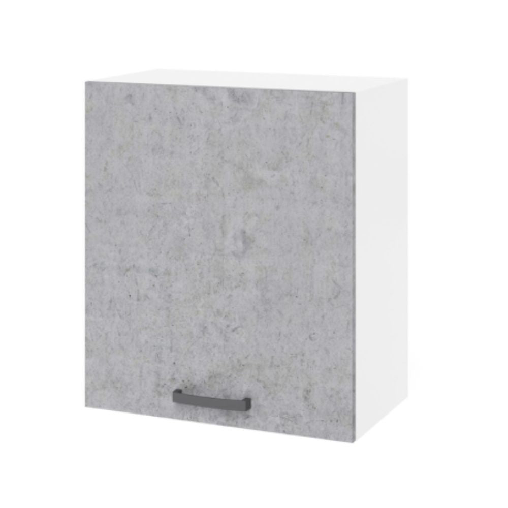 Meuble haut égouttoir 60 cm avec porte coloris ciment 60x32x72H cm
