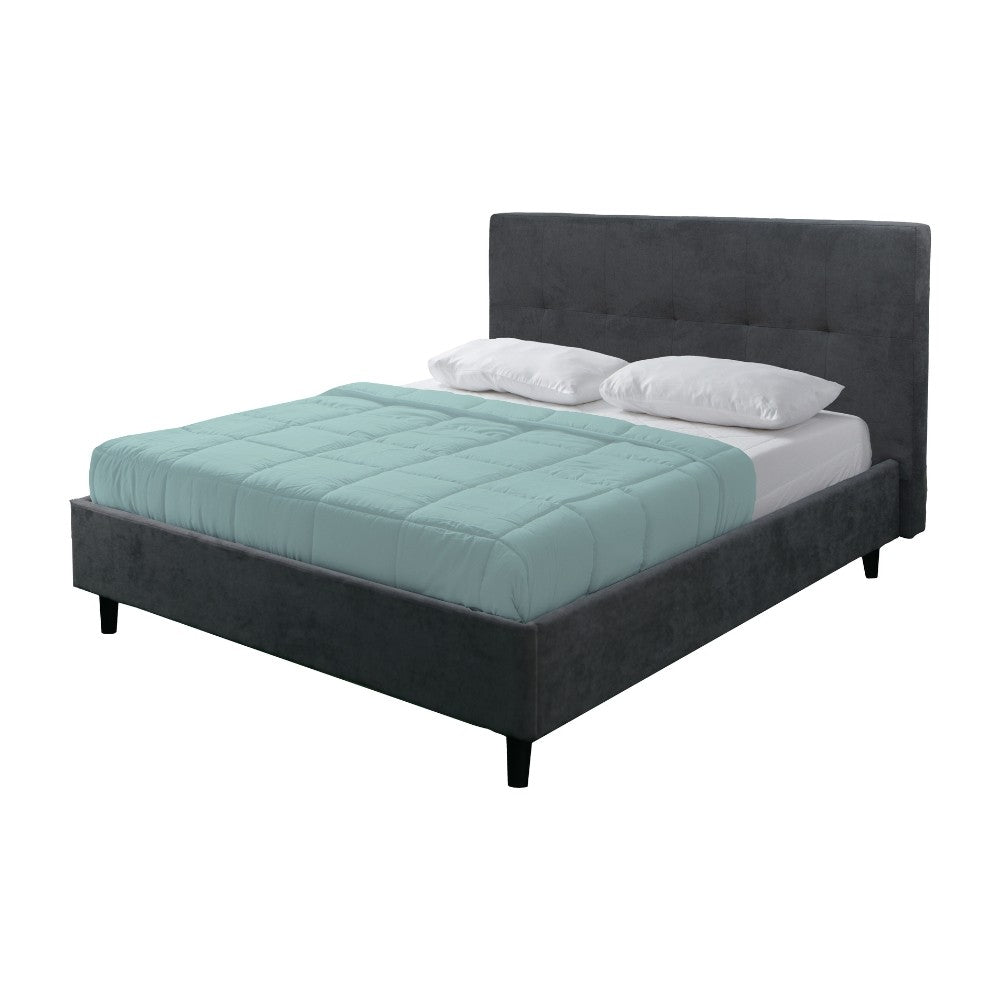 Letto matrimoniale tessuto ash grigio con rete inclusa Snello