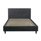 Letto matrimoniale tessuto ash grigio con rete inclusa Snello