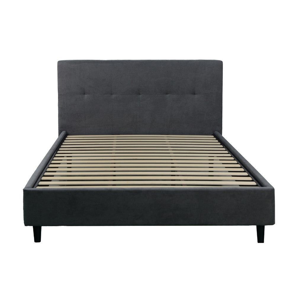 Letto matrimoniale tessuto ash grigio con rete inclusa Snello