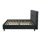 Letto matrimoniale tessuto ash grigio con rete inclusa Snello