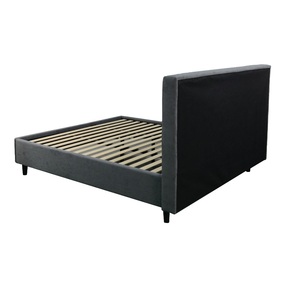 Letto matrimoniale tessuto ash grigio con rete inclusa Snello