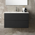 Mobile bagno sospeso colore nero opaco 80x45x48H Push