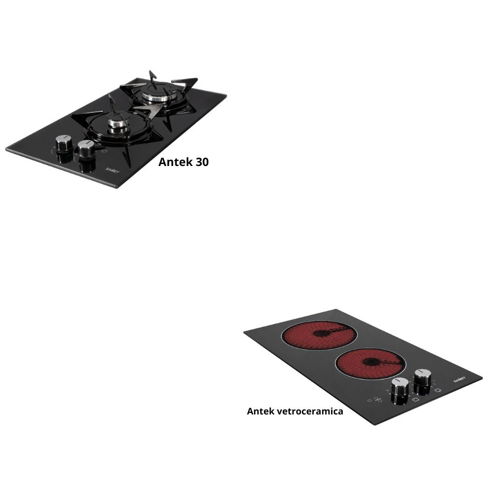Minicuisine avec évier et plaque de cuisson vitrocéramique 2 portes coloris blanc mélaminé 80x60x85H cm - Miniki