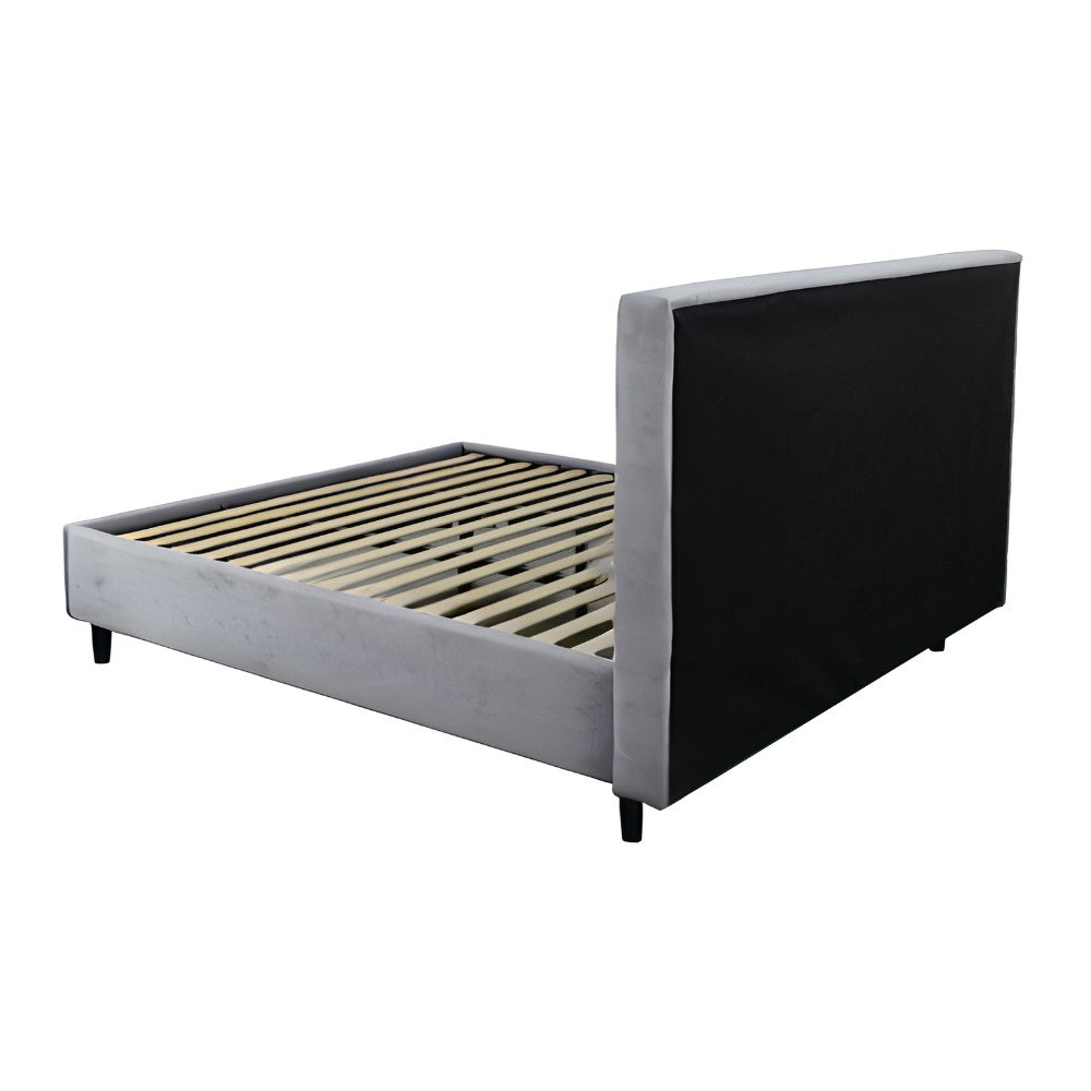 Letto matrimoniale tessuto grigio chiaro con rete inclusa Snello