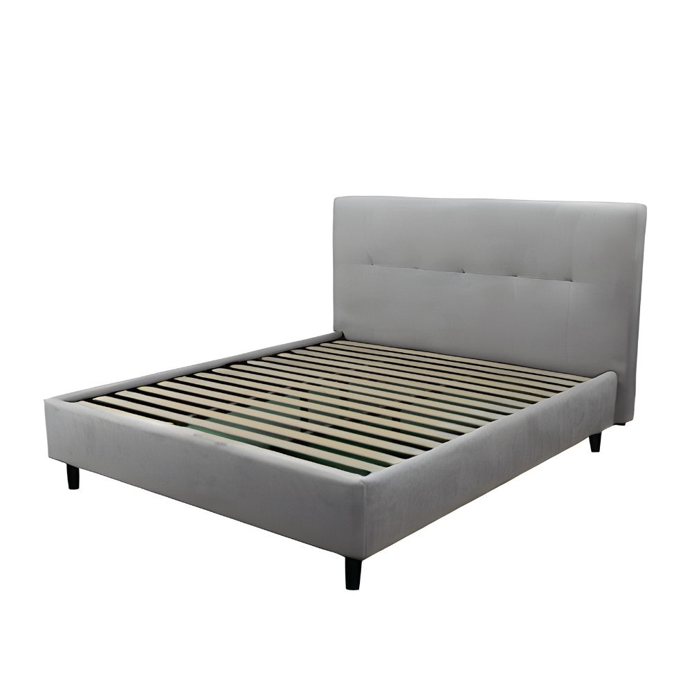 Letto matrimoniale tessuto grigio chiaro con rete inclusa Snello