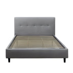 Letto matrimoniale tessuto grigio chiaro con rete inclusa Snello