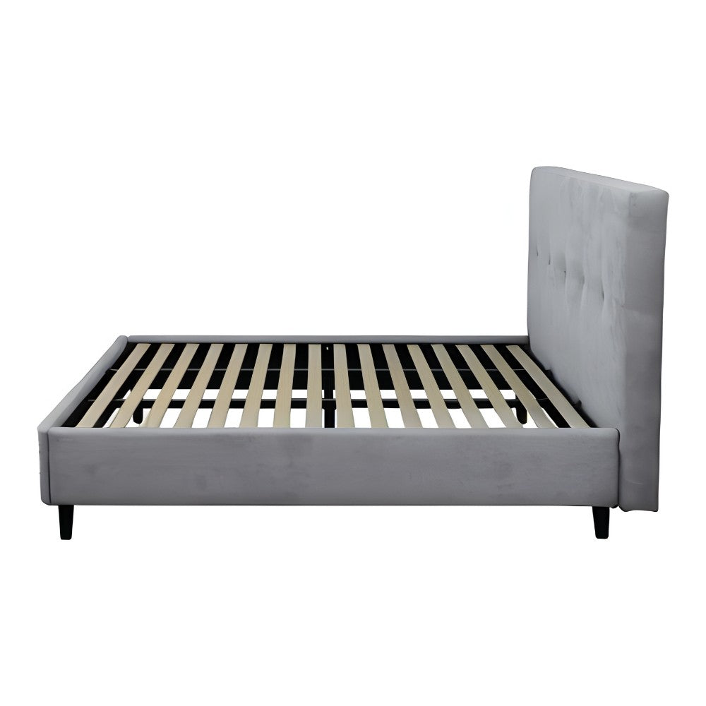 Letto matrimoniale tessuto grigio chiaro con rete inclusa Snello