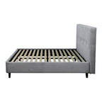 Letto matrimoniale tessuto grigio chiaro con rete inclusa Snello