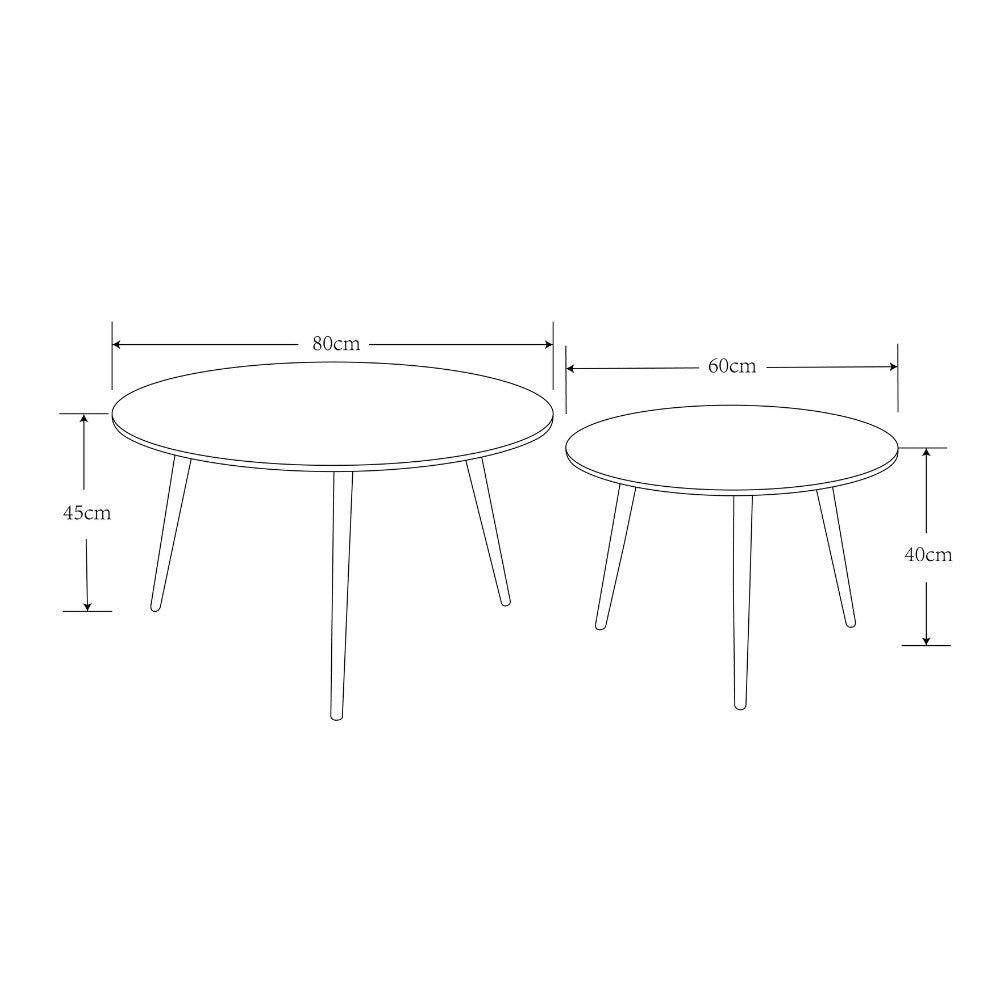 Set 2 tavolini da salotto piano in ceramica effetto marmo bianco lucido e gambe nere BICOLOR