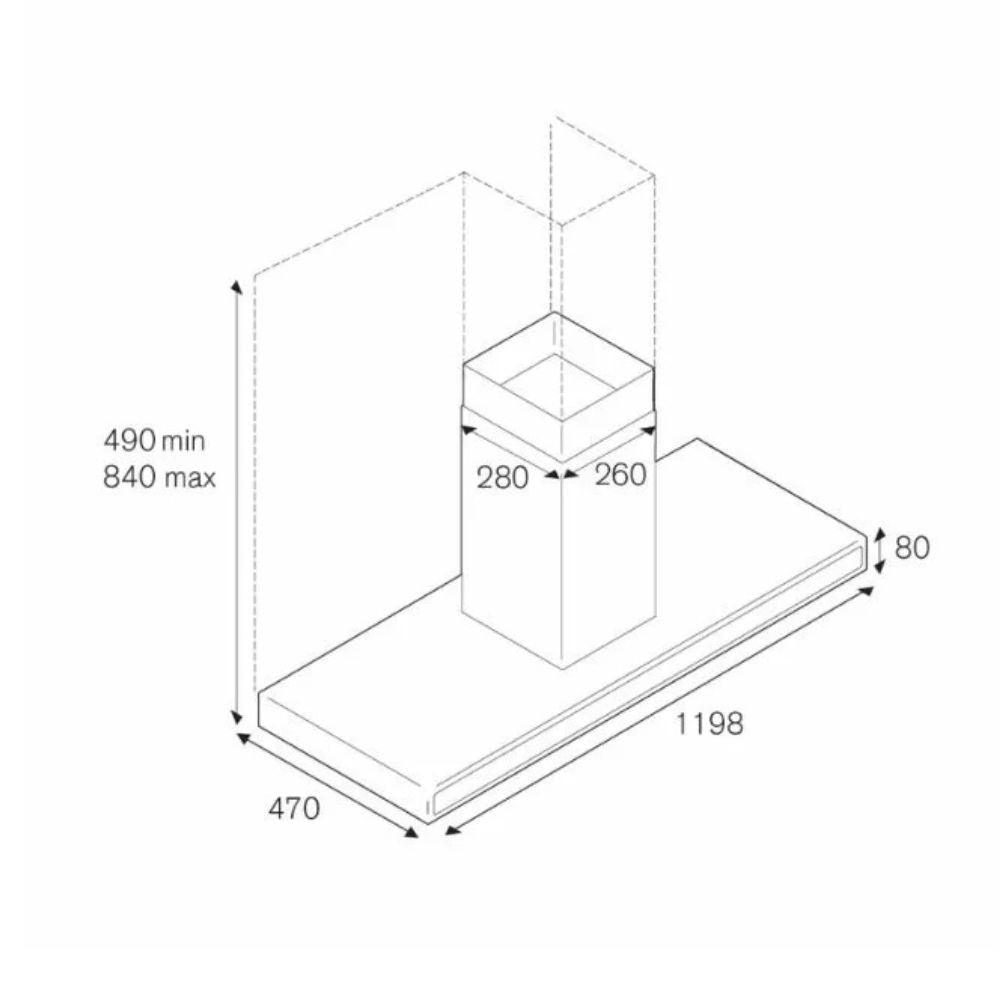 Cappa ad isola KGI120CONXA 120 cm inox classe A Bertazzoni