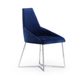 Set 2 sedie in tessuto colore blu parliament con gambe in metallo - Enzio