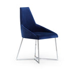 Set 2 sedie in tessuto colore blu parliament con gambe in metallo - Enzio