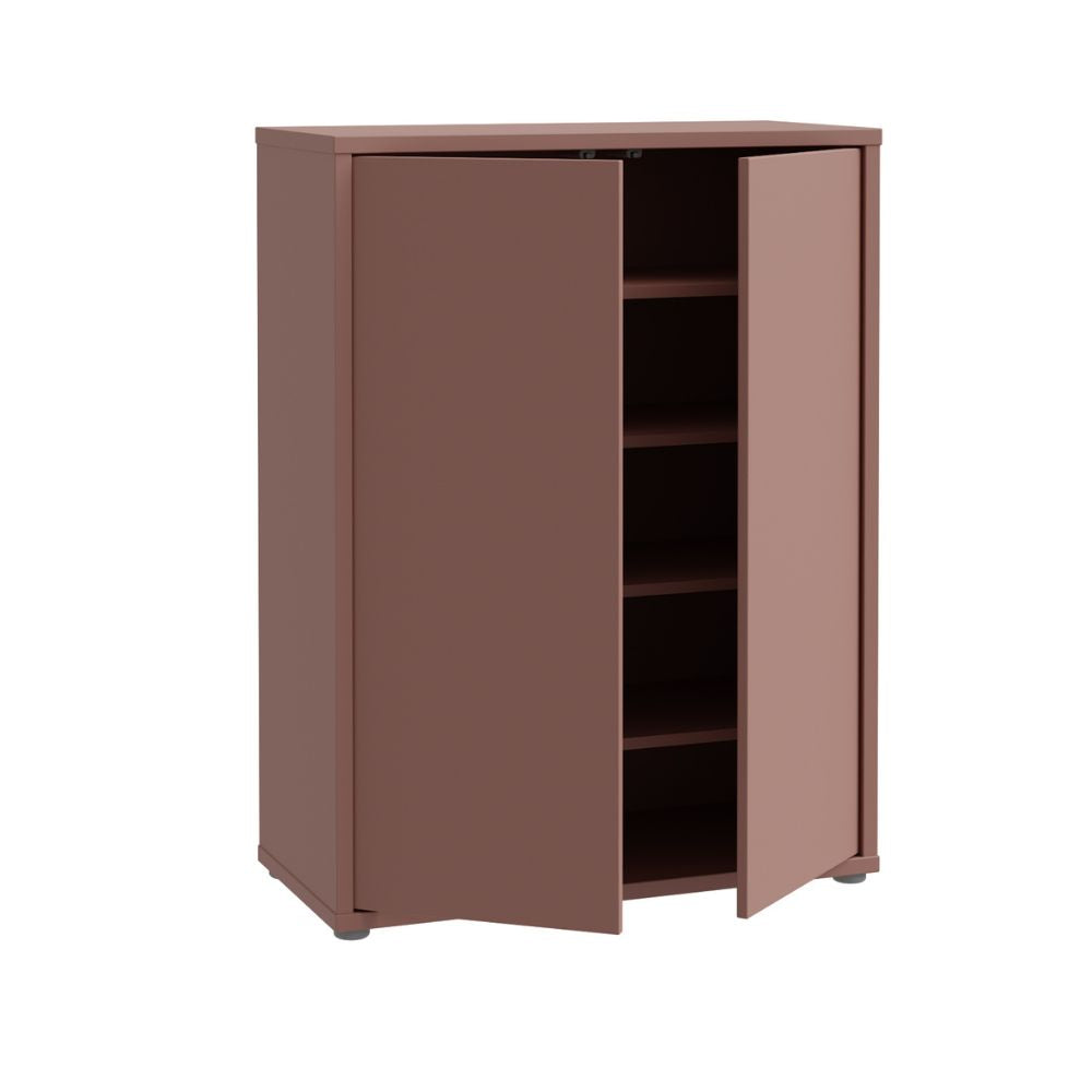 Meuble multi-usage 2 portes couleur terre cuite 74.5x35x99 Medea