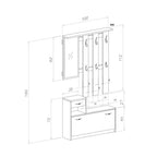 Mobile ingresso con scarpiera Rudolf colore cemento e bianco